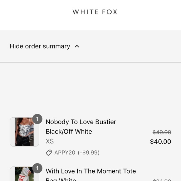 White Fox Black & Off-White Floral Bustier Corset Top - Picture 4 of 5